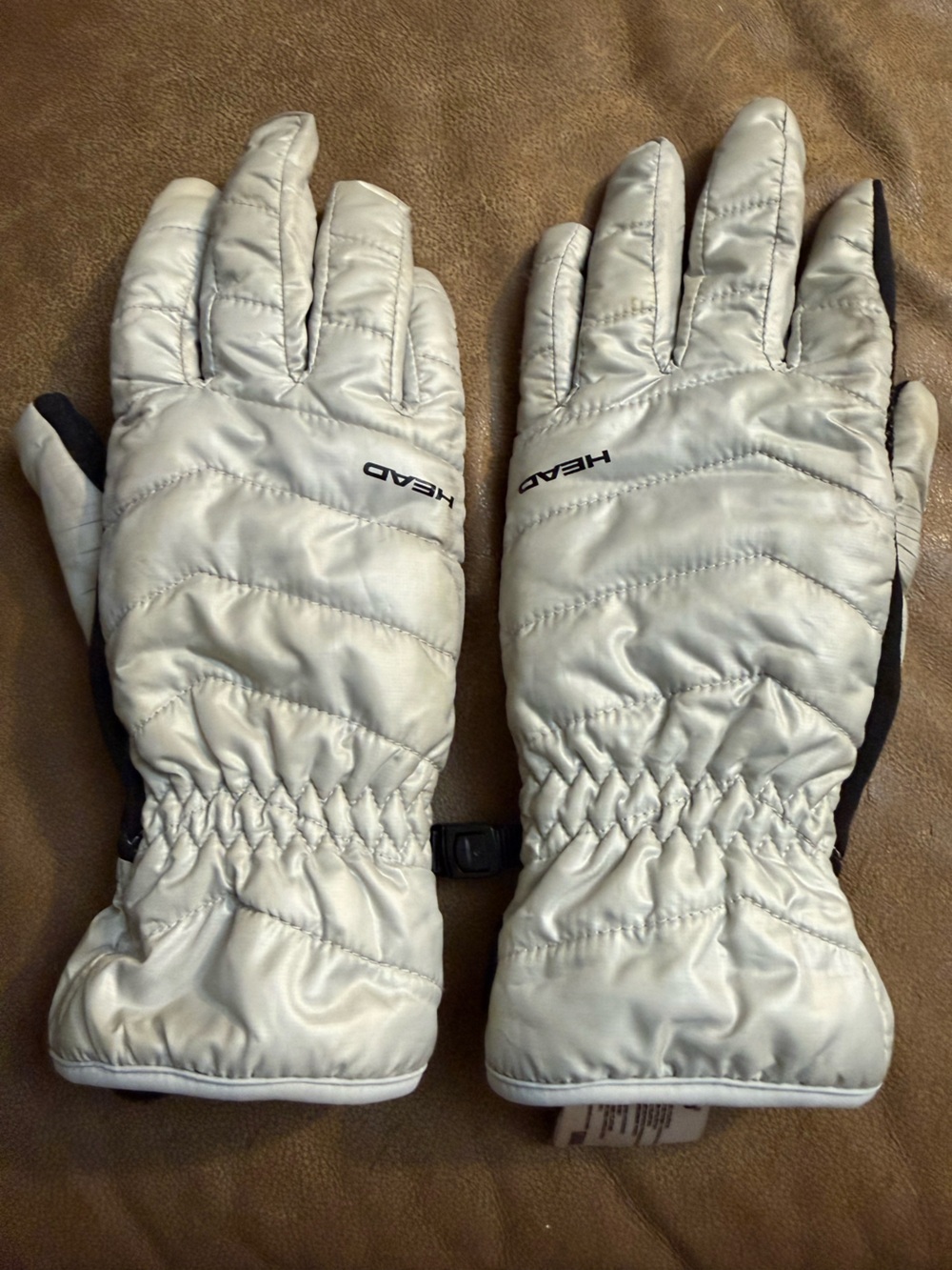 Head Women's Silver Ski Mittens with Black Trim
